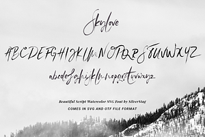 SkyLove SVG Watercolor Font