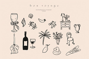 Handdrawn Dolce Vita Summer Icons