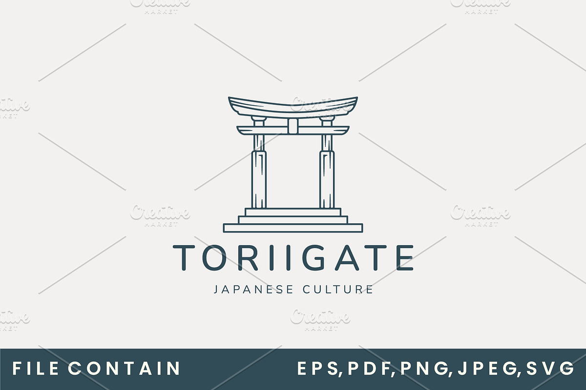 torii gate logo line art vector, a Branding & Logo Template by SD 22