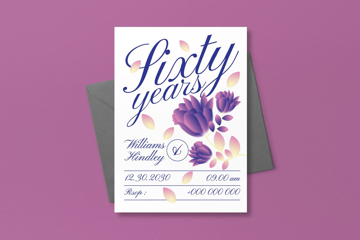White Blue Anniversary Invitation, an Invitation Template by graphicook (Photo 3 of 3)
