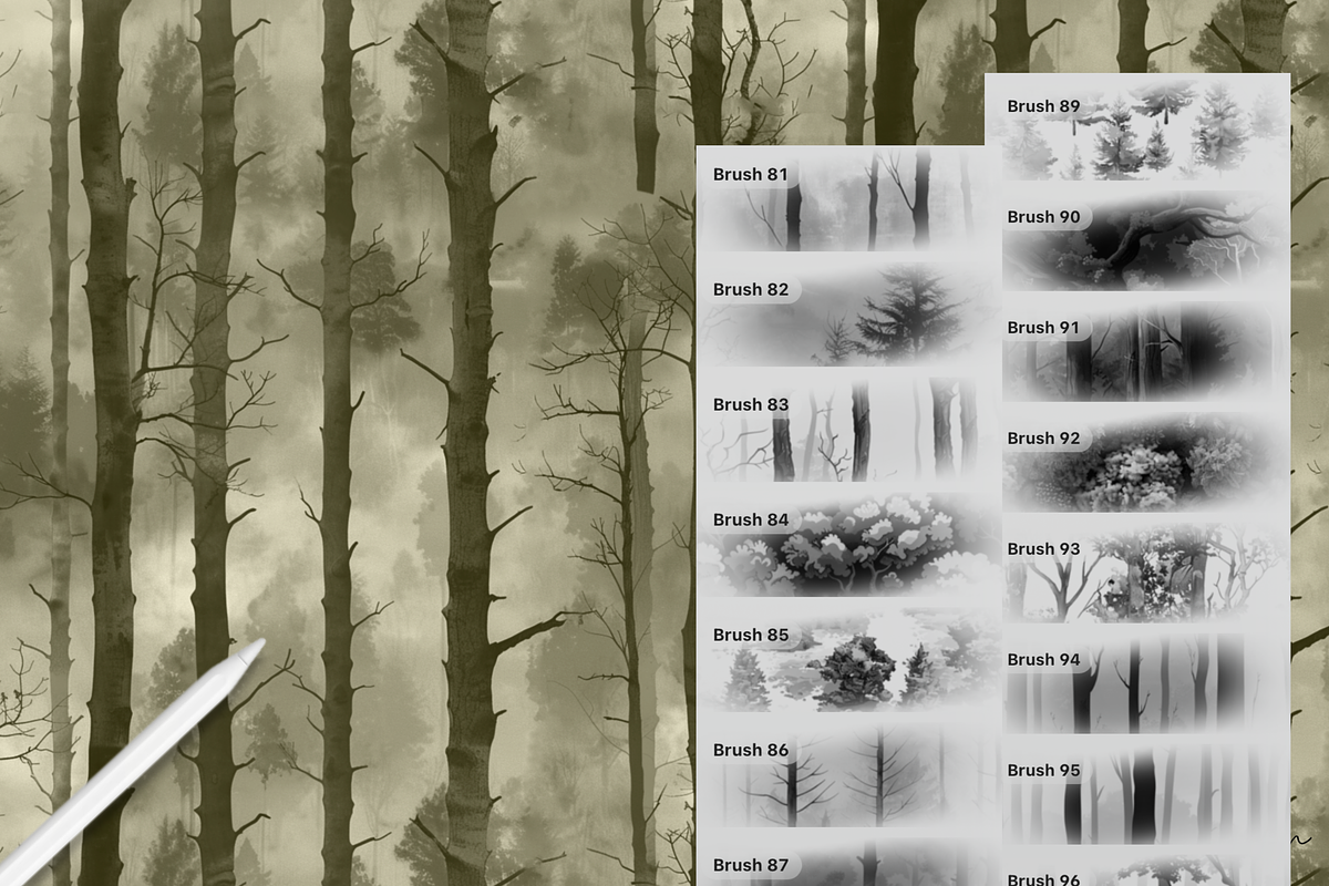 Procreate Forest Background Textures, a Brush Add-On by HopeArtIllustration (Photo 7 of 9)