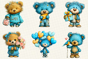 Quirky Valentine Teddy Bear Clipart, an Illustration by DreamCafeArt (Thumbnail 3 of 6)