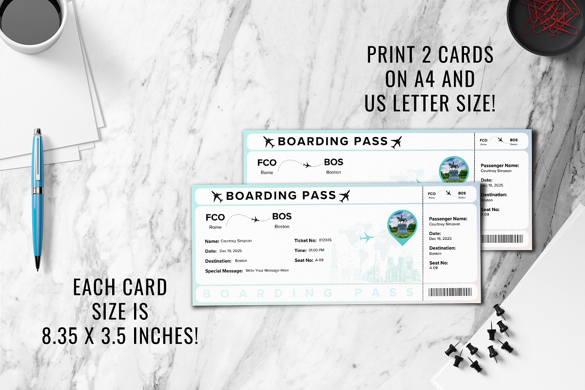 Boarding Pass Canva Template, a Print Template by Snapybiz (Photo 5 of 10)