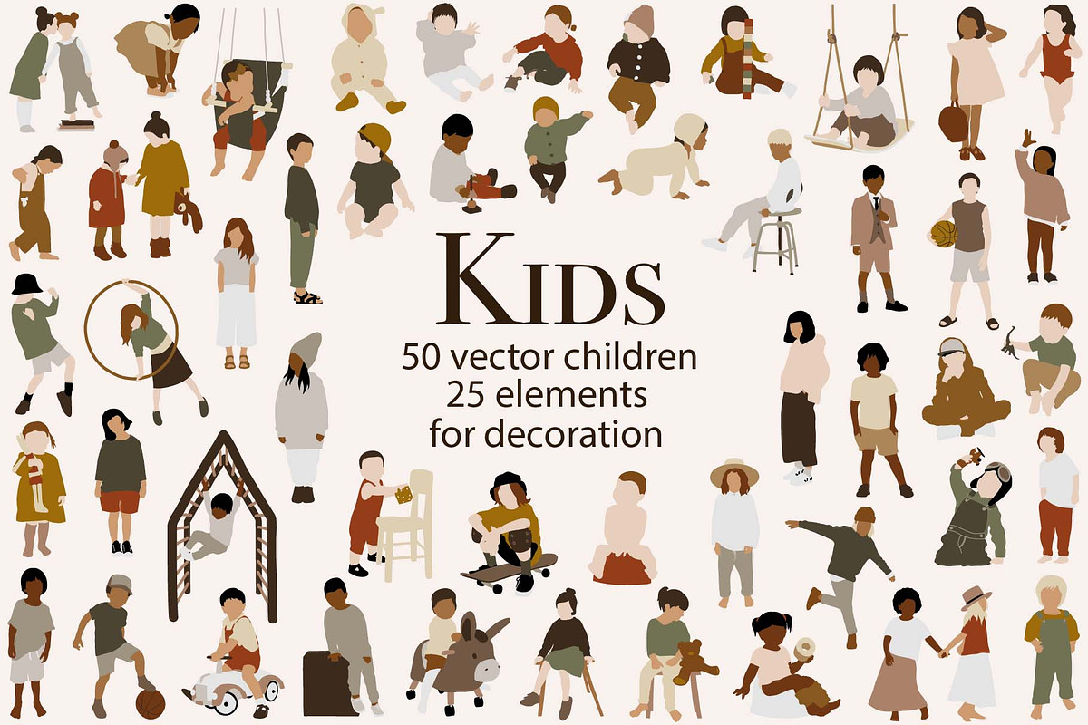 Abstract Kids Collection, a Person Illustration by ApetekMarket (Photo 1 of 9)