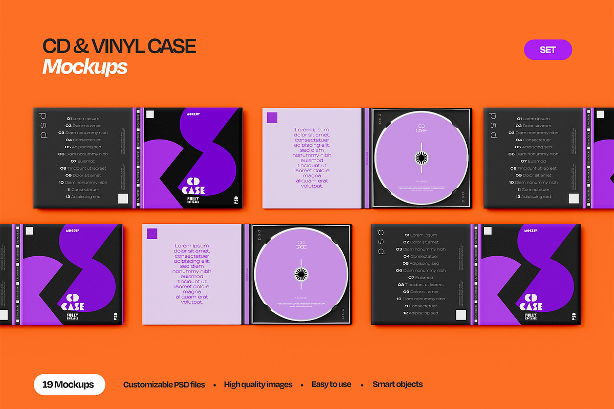 CD & Vinyl Case Mockup Set, a Merchandise Mockup by Mego-studio (Photo 7 of 12)