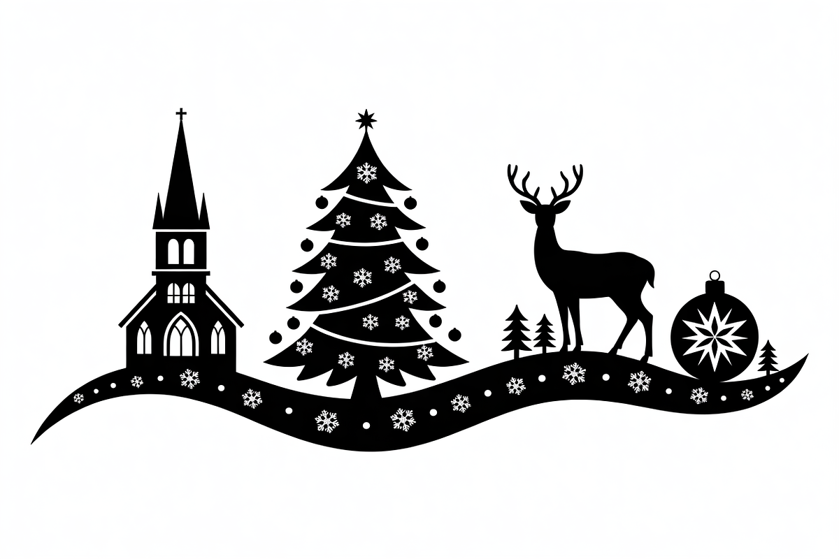 Christmas silhouette illustration, an Illustration by Amazin_art (Photo 19 of 21)