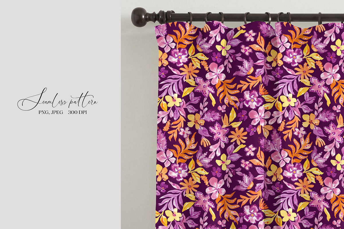 Purple Floral Seamless Pattern, a Pattern Graphic by SirenaArt (Photo 14 of 15)