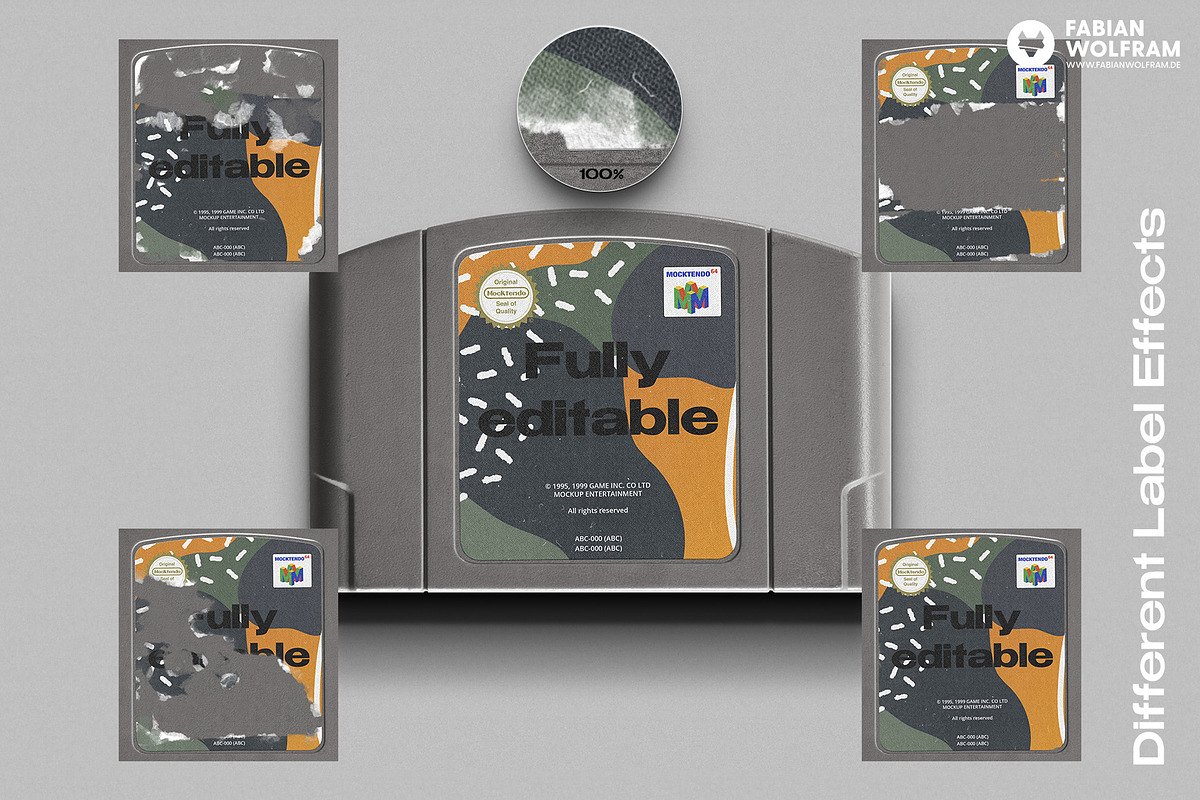Nintendo N64 Cartridge Mockup, a Packaging Mockup by Fabian Wolfram (Photo 7 of 17)