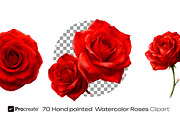 Scarlet Red Roses Wedding watercolor, a Decorative Illustration by crafty (Thumbnail 4 of 11)