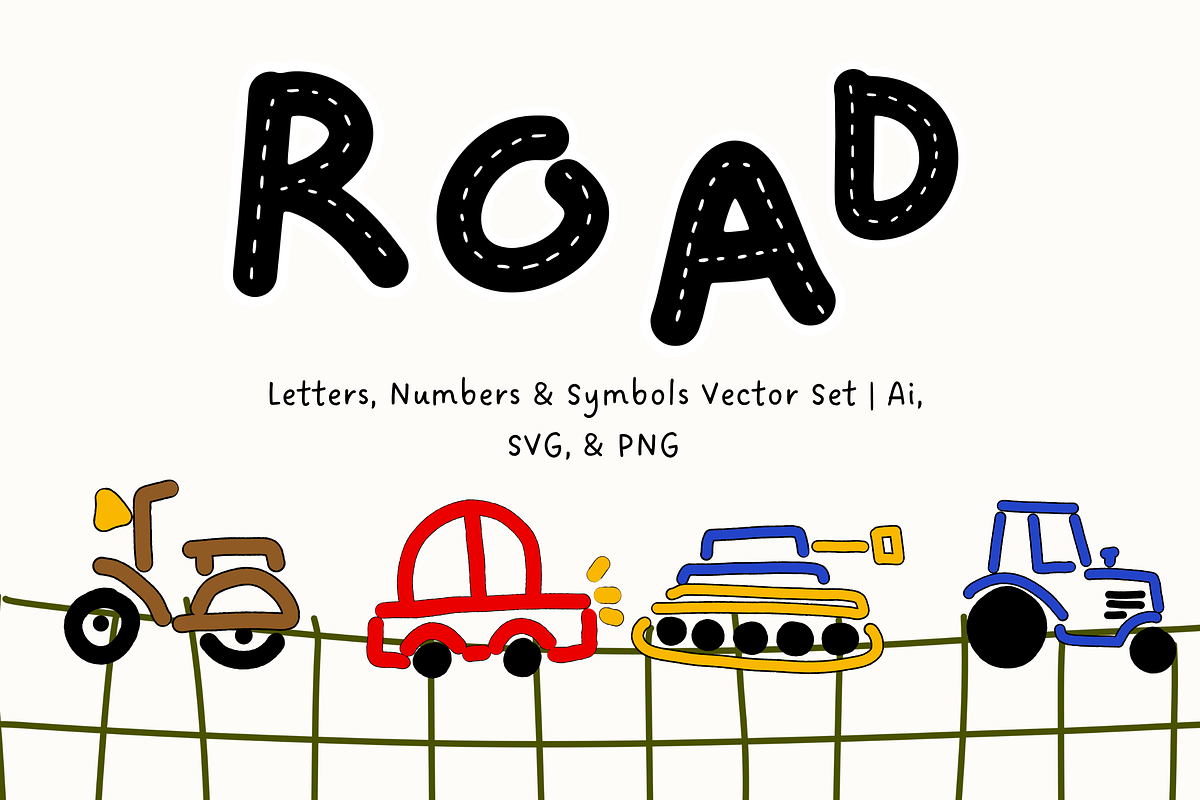 Road Alphabet Vector Set, an Object Graphic by The Journey Atelier (Photo 1 of 11)