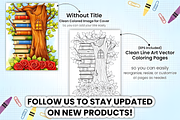 Books with Flowers Coloring Book, a Decorative Illustration by Design Station (Thumbnail 3 of 3)