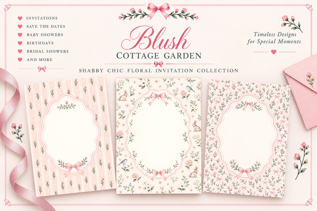 Blush Cottage Floral Collection, a Background Graphic by by creative paper (Photo 1 of 4)