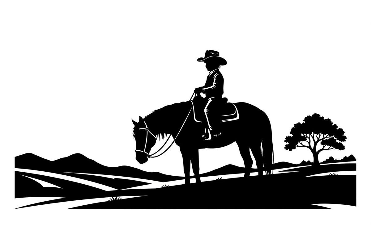Western Cowboy Horse Silhouette Bund, an Illustration by Designs_River (Photo 27 of 51)