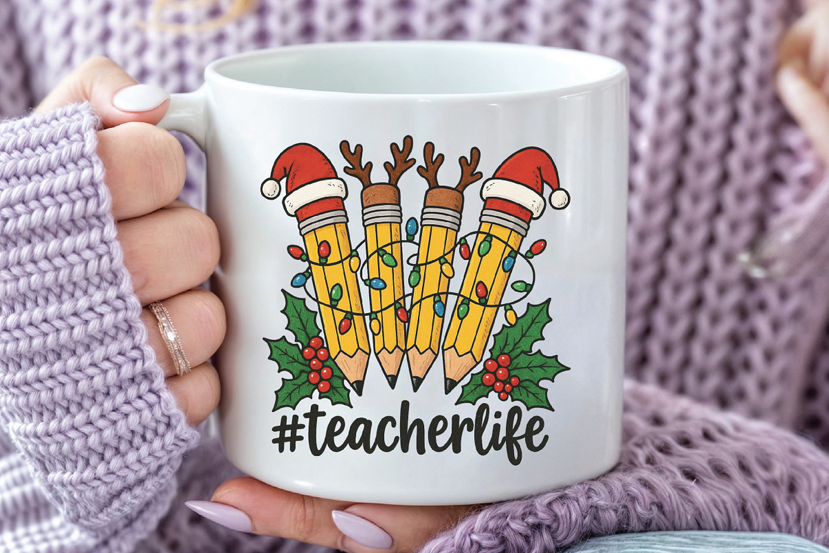 Christmas Pencils Teacher Christmas, an Illustration by CraftArtStudio (Photo 3 of 4)