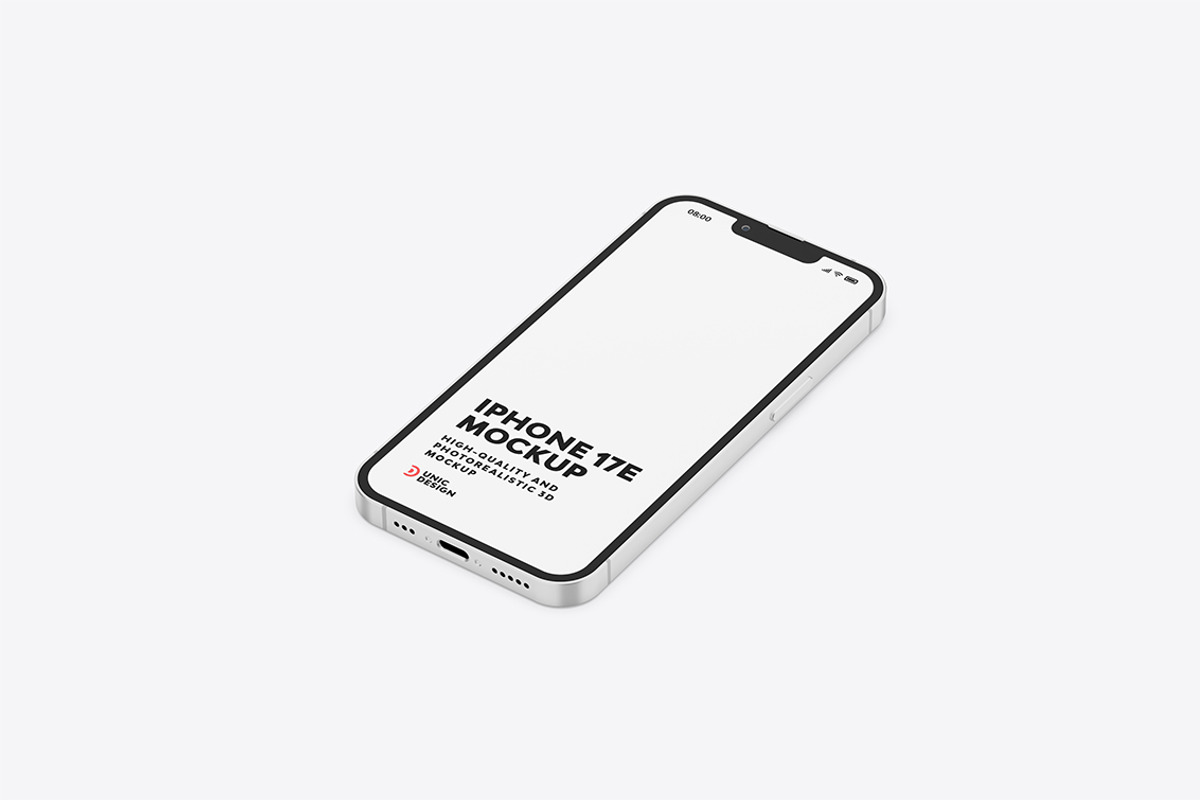 iPhone 17e Mockup, an iPhone Mockup by UnicDesign (Photo 5 of 9)