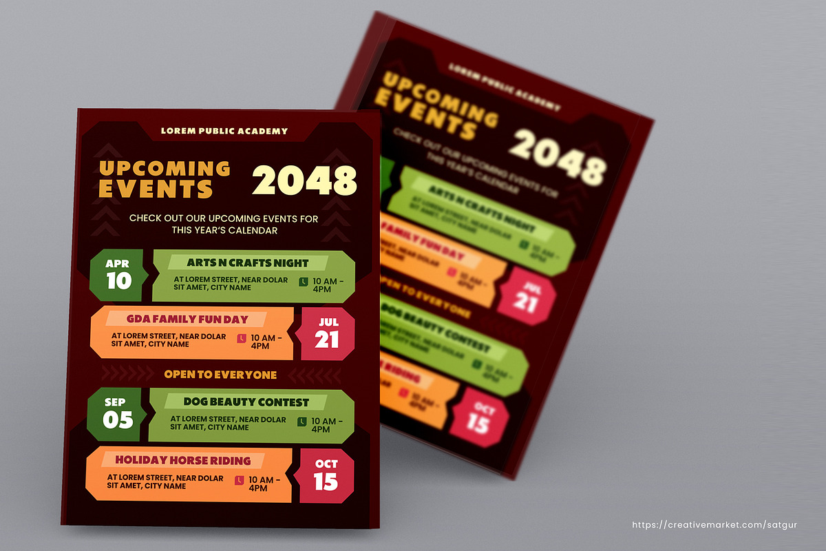 Upcoming Events Flyer Template PSD, a Flyer Template by Satgur Graphic ...