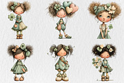 Whimsical St Patrick's Day Girl Clip, a Seasonal Illustration by Rose Art (Thumbnail 4 of 6)