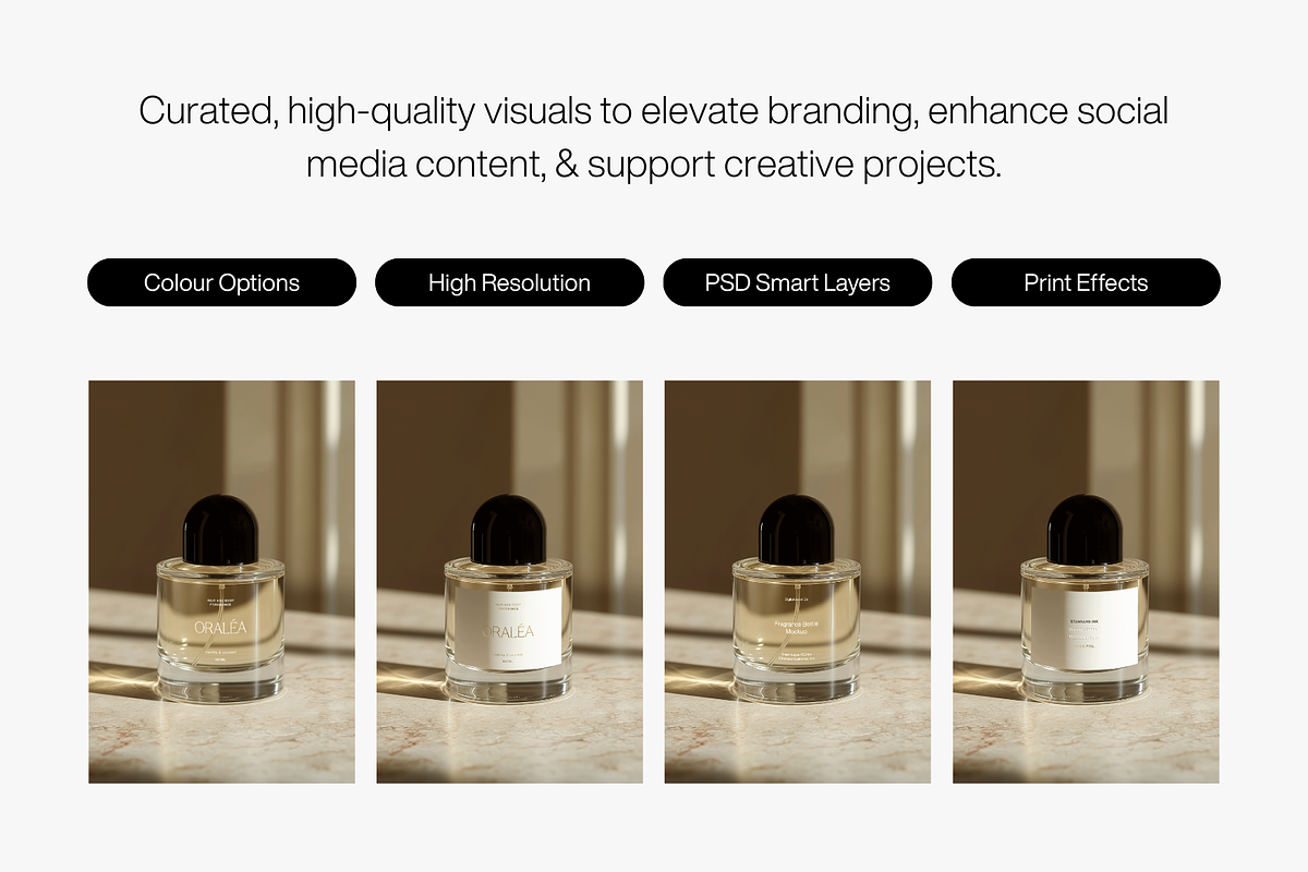 Luxury Fragrance Bottle Mockup, a Packaging Mockup by Digital Asset Co (Photo 3 of 4)