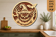 Scary Pumpkin Halloween Laser Cut, an Object Graphic by DreamCafeArt (Thumbnail 3 of 4)