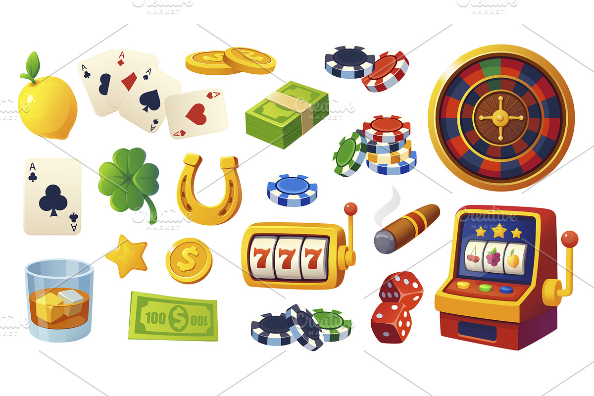 Casino Gambling Set, a Finance Illustration by alexdndz