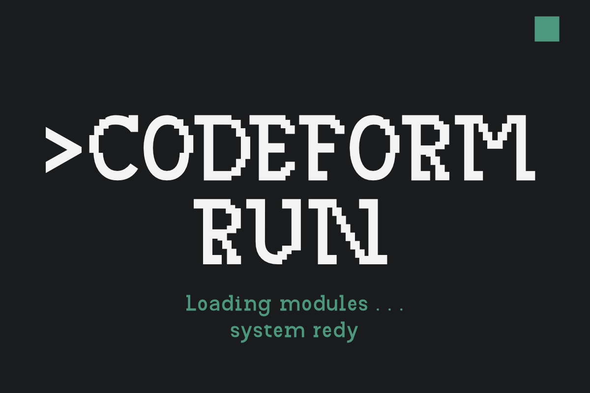 Codeform – Experimental Modular, a Slab Serif Font by Lettramina Studio (Photo 3 of 11)