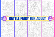 Battle Fairy Coloring Pages, a Decorative Illustration by Coco Bloom (Thumbnail 1 of 5)
