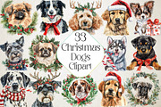 Christmas Dogs Clipart, an Illustration by DreamPrint404 (Thumbnail 1 of 7)