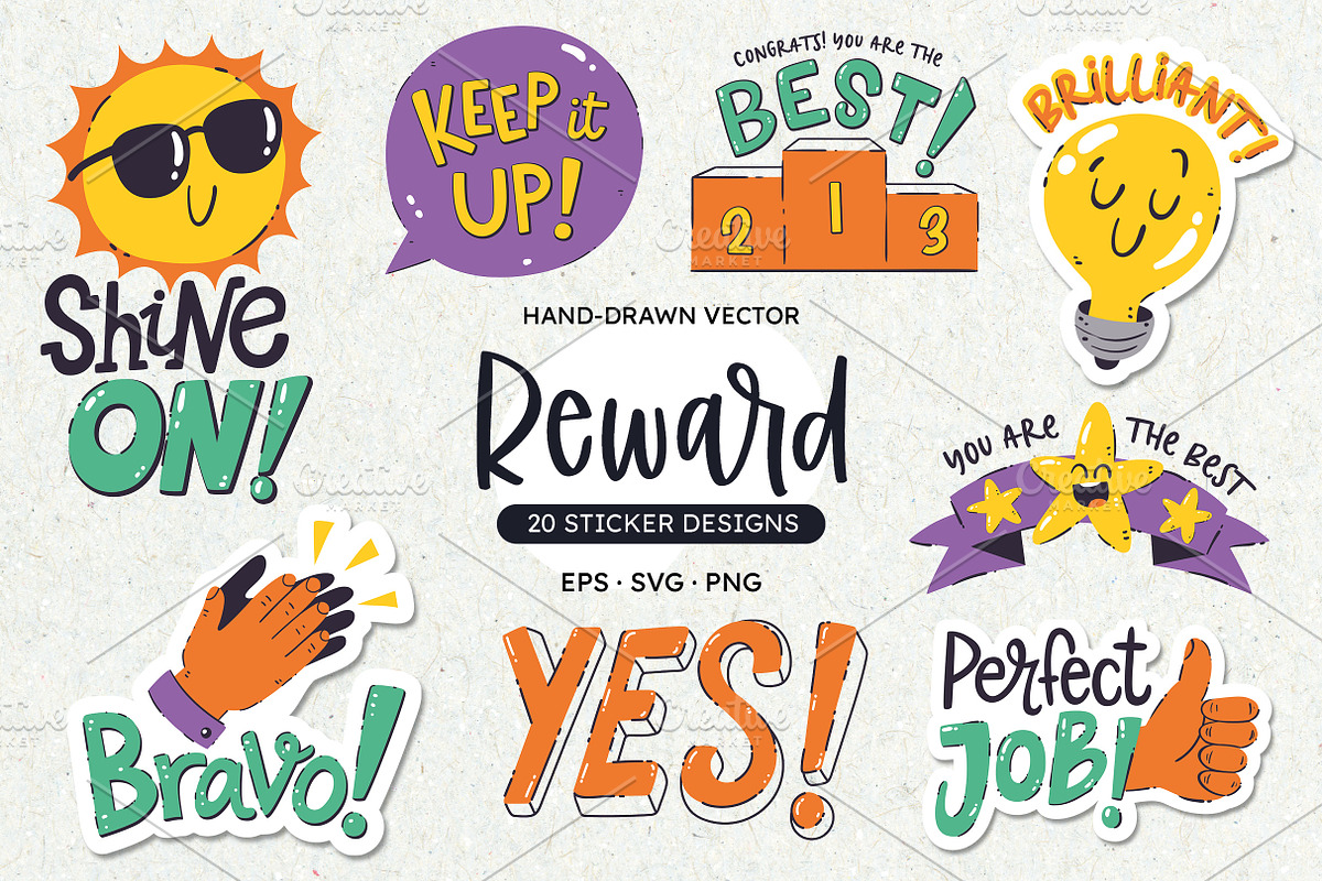 Motivational Reward Stickers, an Education Illustration by insemar (Photo 1 of 4)