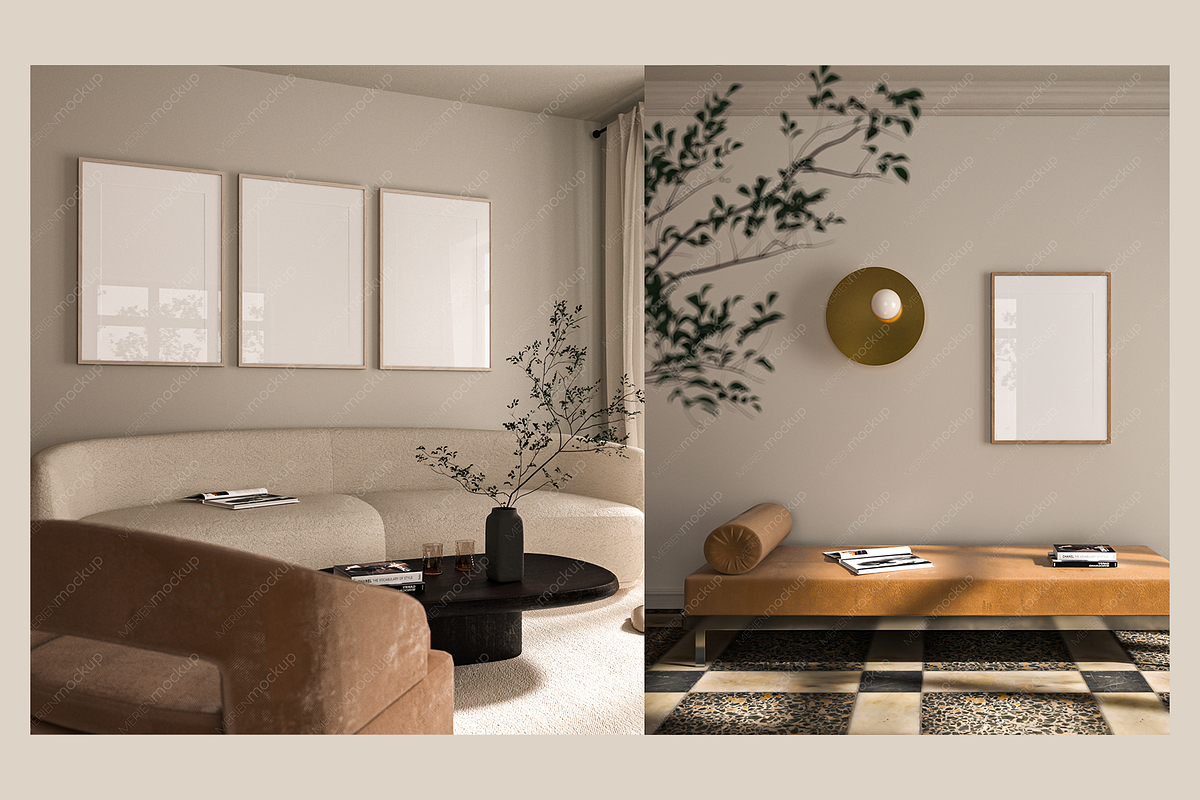 Premium Bundle of 9 Frame Mockups, a Mockup by Merien Mockup (Photo 3 of 6)