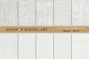 Warm White Linen & Cotton Textures, a Texture Graphic by Maishop