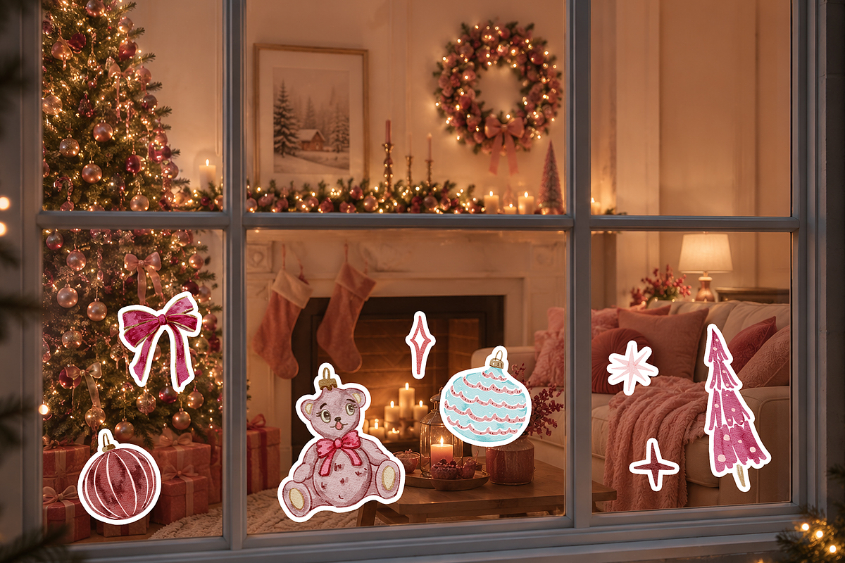 Cherry Pink Christmas Watercolor Set, a Decorative Illustration by Karma (Photo 6 of 8)