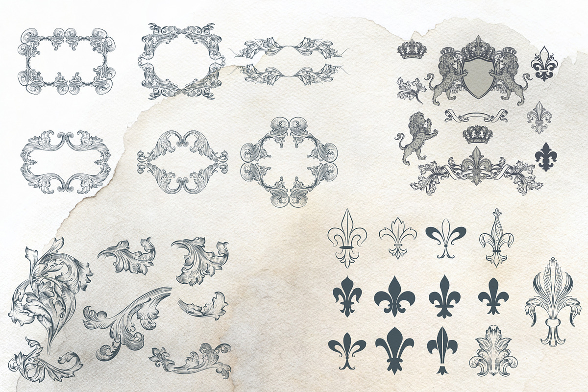 Bundle of vector vintage flourishes, an Object Graphic by FleurArt (Photo 6 of 19)