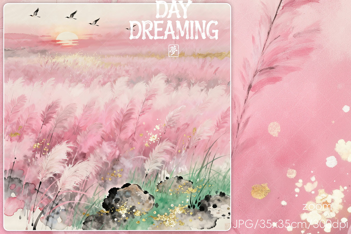 Dreamy Pink Pampas, a Decorative Illustration by yahu88studio (Photo 1 of 3)