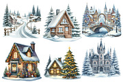 Christmas House Clipart, an Illustration by Designworld (Thumbnail 3 of 5)
