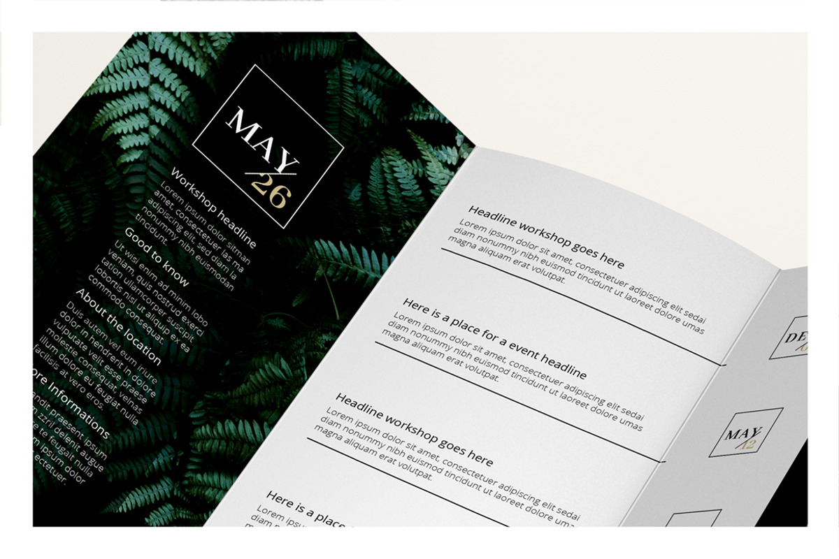 FERNS Trifold Event Flyer Design, a Brochure Template by AgataCreate (Photo 3 of 8)
