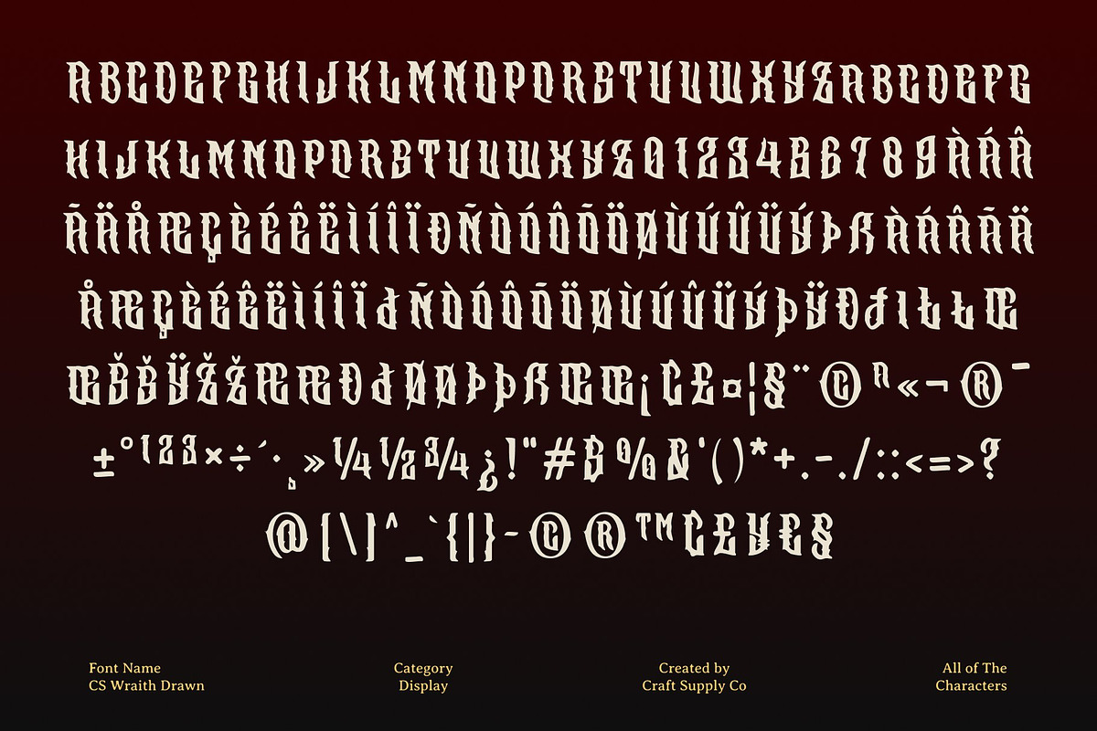 CS Wraith Drawn, a Blackletter Font by Craft Supply Co. (Photo 8 of 8)
