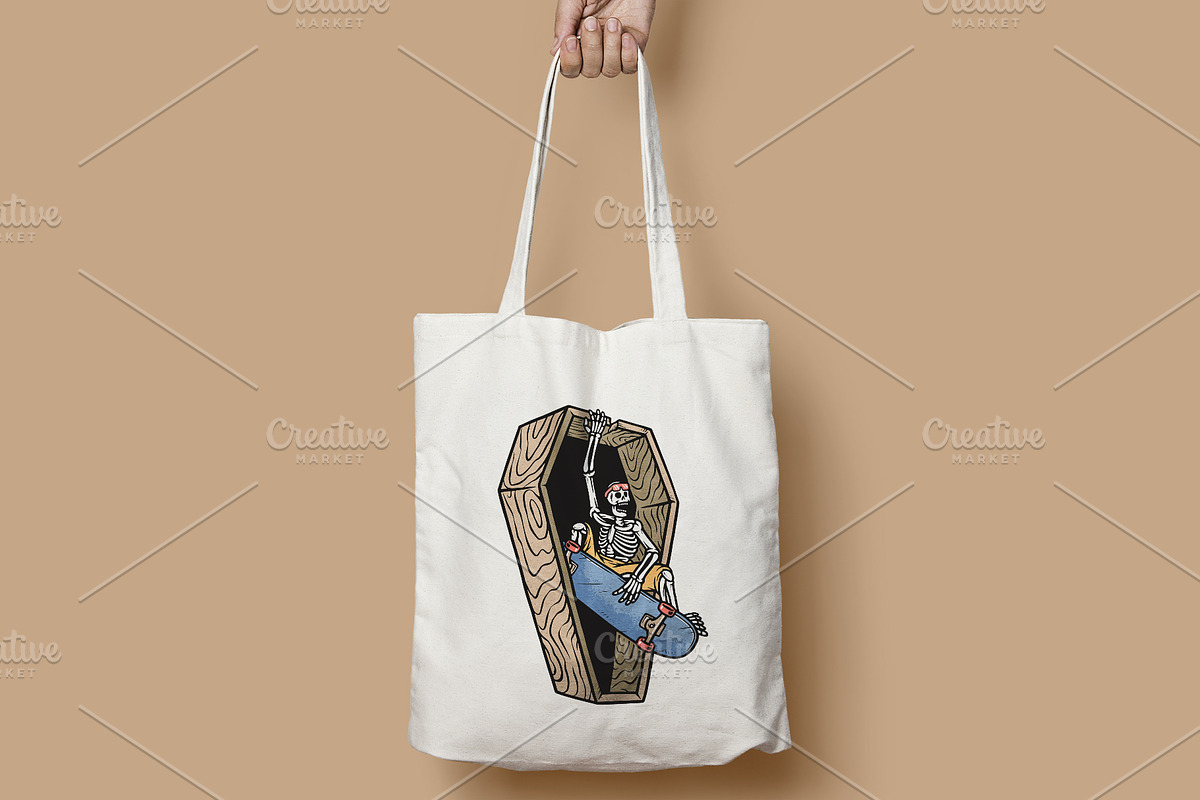 skull riding skateboard illustration, a Person Illustration by gunaonedesign (Photo 5 of 5)