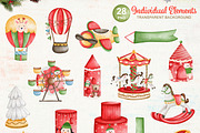 Watercolor Christmas Wonderland Set, an Animal Illustration by Apixsala (Thumbnail 2 of 6)