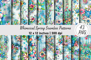 Whimsical Spring Seamless Patterns, a Pattern Graphic by Digital Artistic99
