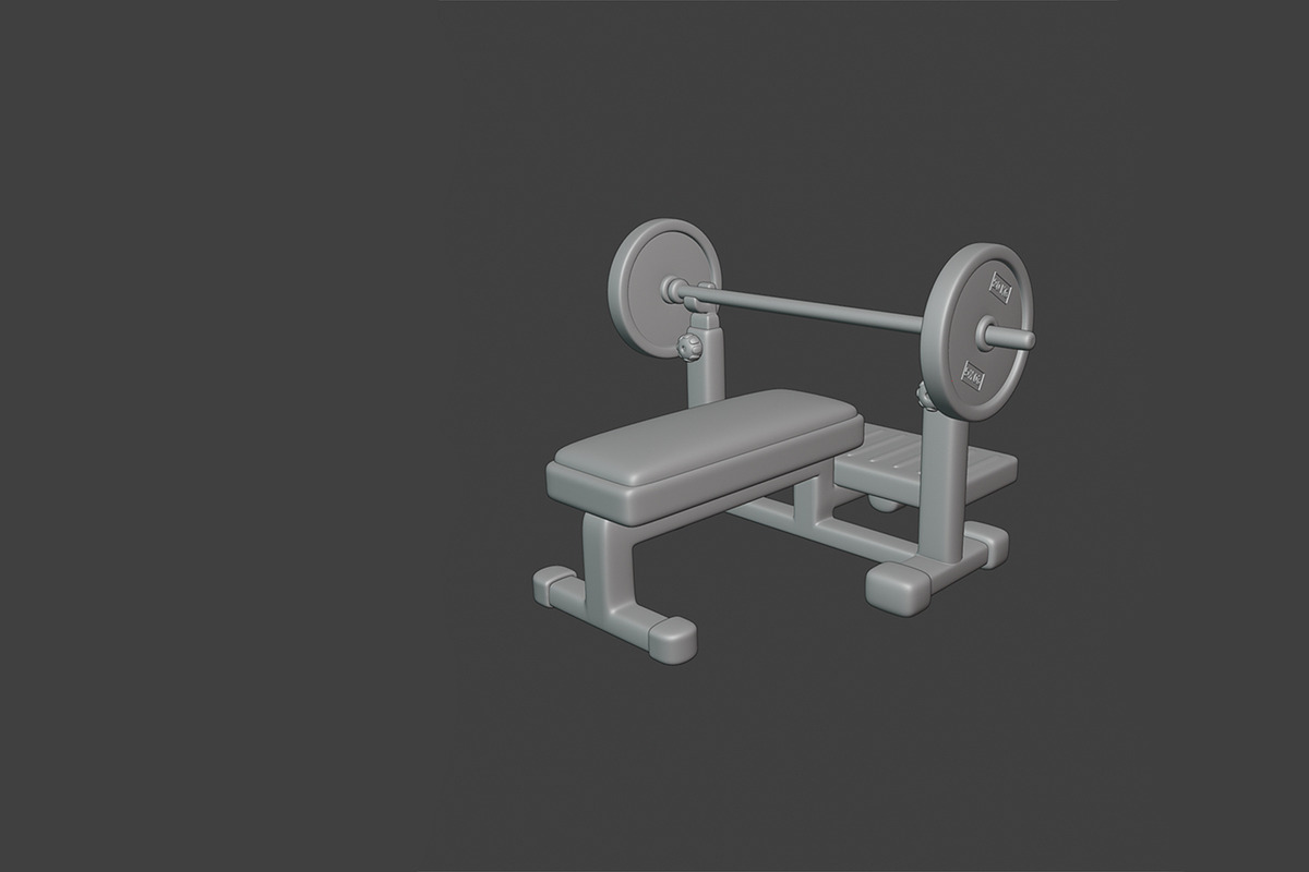Stylized Gym and Fitness Set, an Object 3D Model by Artem Varnitsin (Photo 4 of 23)