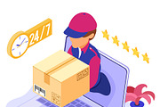 Online Internet Shopping Delivery, a Food Illustration by TAlex (Thumbnail 3 of 6)