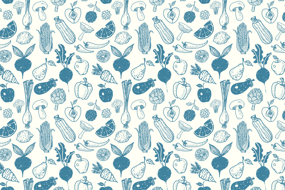 Fruits and vegetables doodles, a Food Illustration by Elina_Li (Photo 14 of 20)