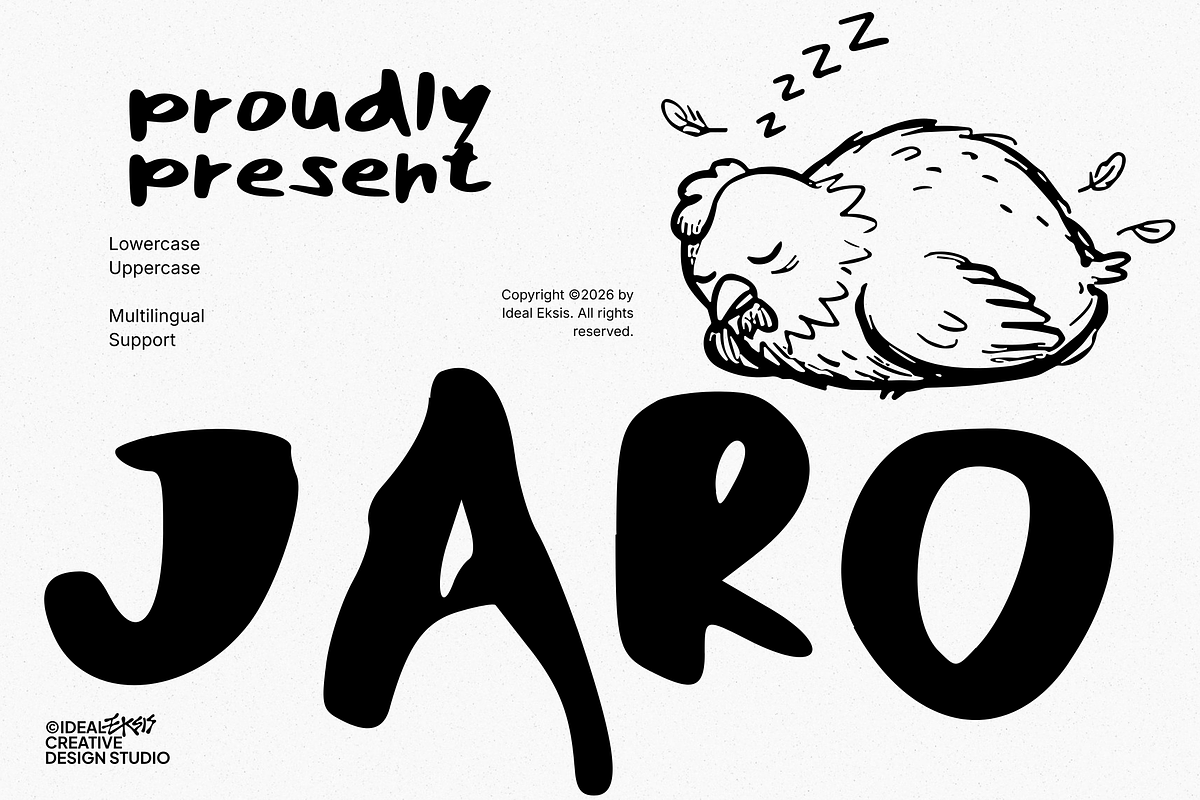 Jaro Playful Display Font, a Handwritten Font by Ideal Eksis (Photo 1 of 8)