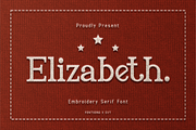 Elizabeth - Embroidery Serif Font, a Serif Font by overlaytemplates (Thumbnail 1 of 5)