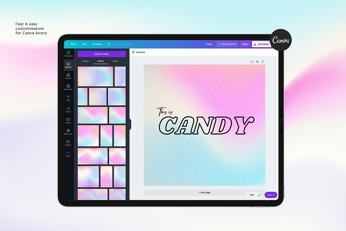 CANDY Animated Gradients Backgrounds, a Social Media Template by Sparrow & Snow (Photo 8 of 21)