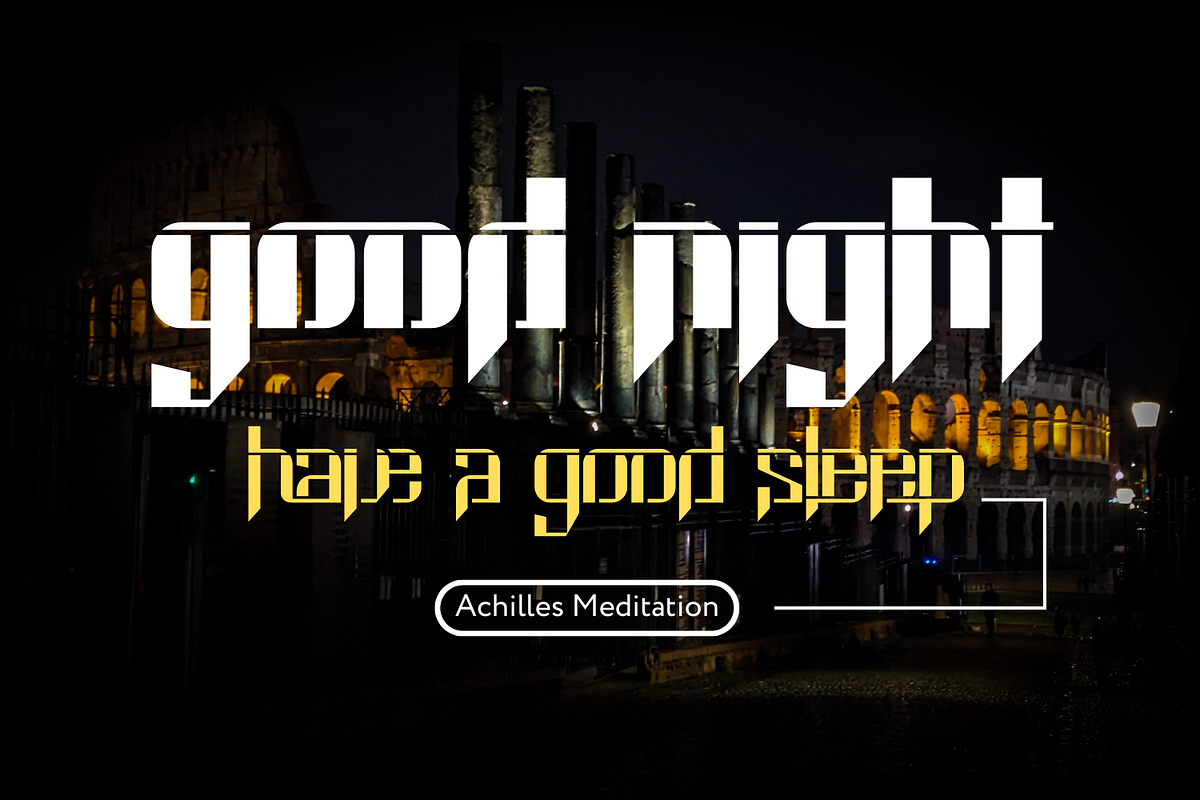 Achilles Meditation - Hero Font, a Sans Serif Font by 177Studio (Photo 2 of 8)