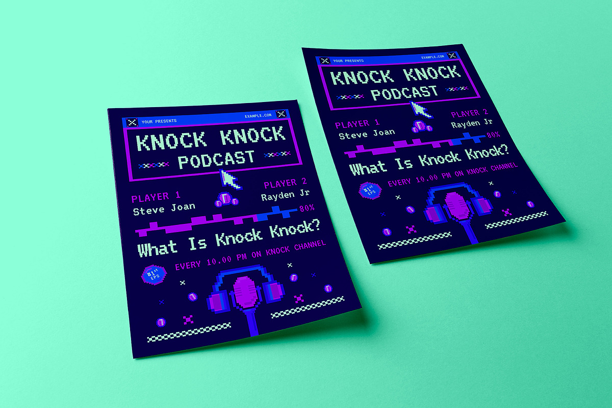 Pixel Blue Podcast Flyer, a Flyer Template by herutage (Photo 4 of 4)