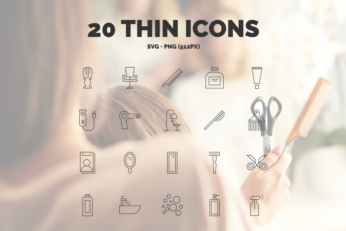 20 Barber Icons in 3 styles, an Icon by IconUncle (Photo 4 of 4)