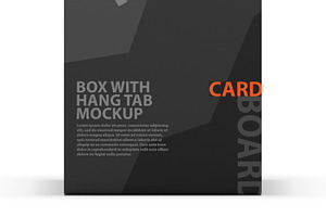 Box With Plastic Hang Tab PSD Mockup