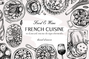 French Cuisine - Vector Food Set, a Food Illustration by Yevheniia